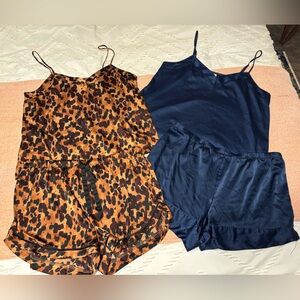 Stars Above Leopard Print and Navy Blue Camisole PJ Set